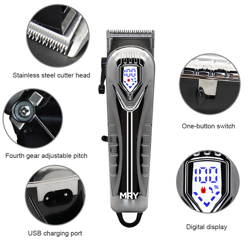QR D07C Hair Clipper Digital Display USB Rechargeable