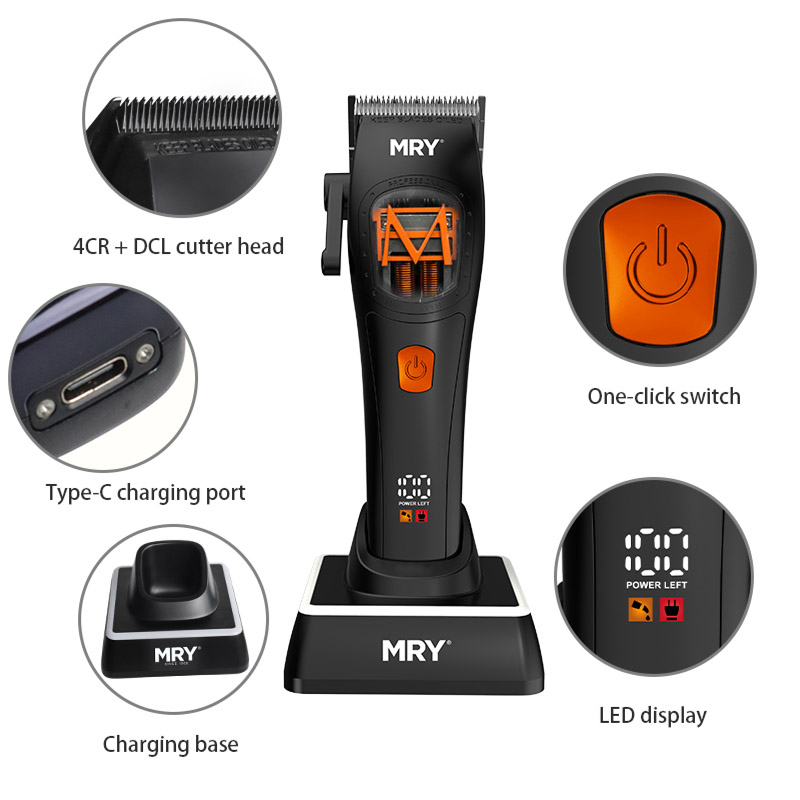 MR-2002 Magnetic Levitation Hair Clipper, Low Noise Floating Motor Trimmer