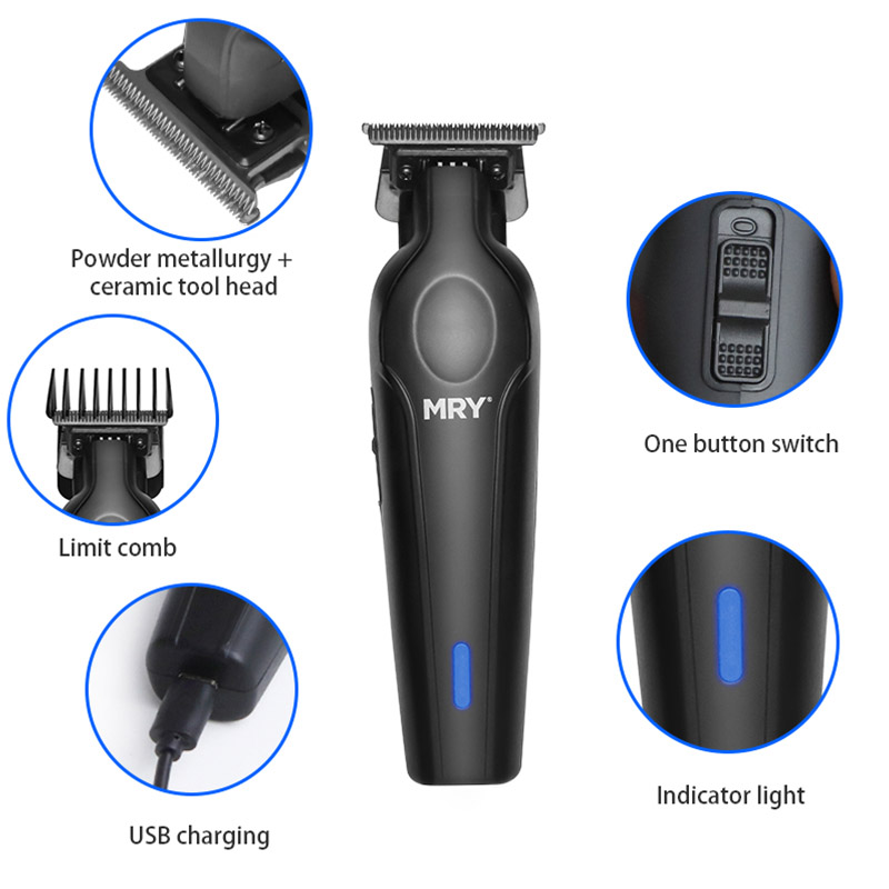 MR-1996 Hair Trimmer with 4 Guide Combs Adjustable Length Hair Clipper