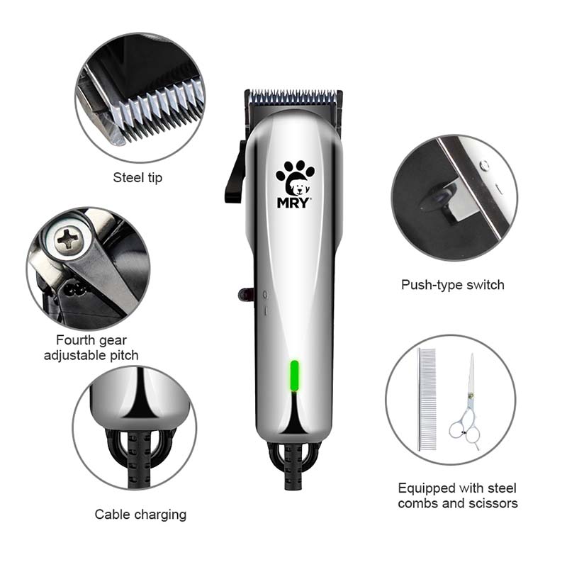 MR809E Electric Pet Clipper Safe Steel Tip Grooming Tool