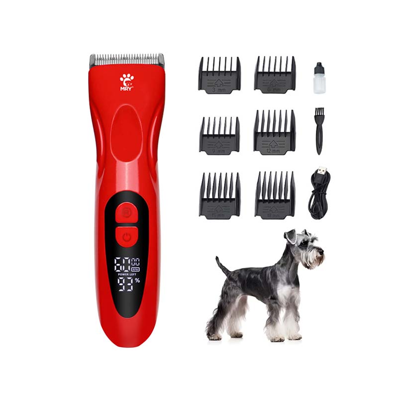QR-P985 Professional Pet Clipper with LED Display & 9 Attachments