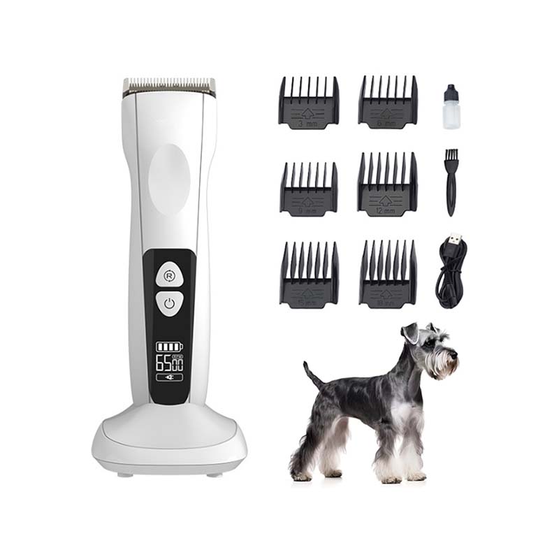 QR-P985 Professional Pet Clipper with LED Display & 9 Attachments